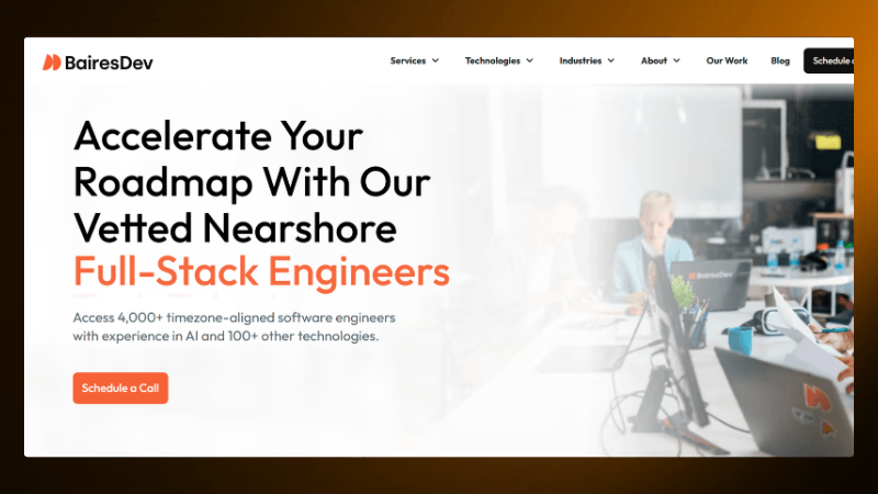 BairesDev promotion: Accelerate roadmap with vetted nearshore full-stack engineers. Schedule a call for software solutions.