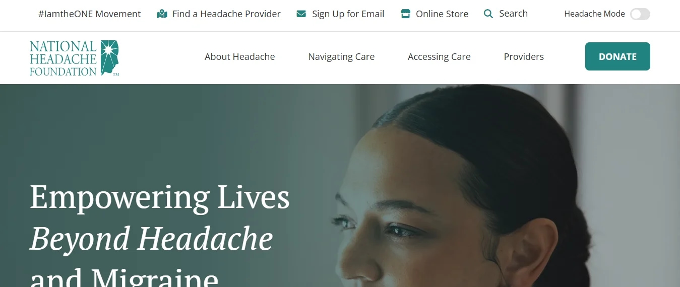Website of the National Headache Foundation with resources on headache and migraine care.