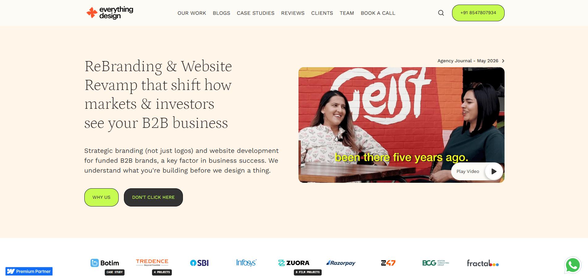 Everything Design Webflow agency website, Bangalore