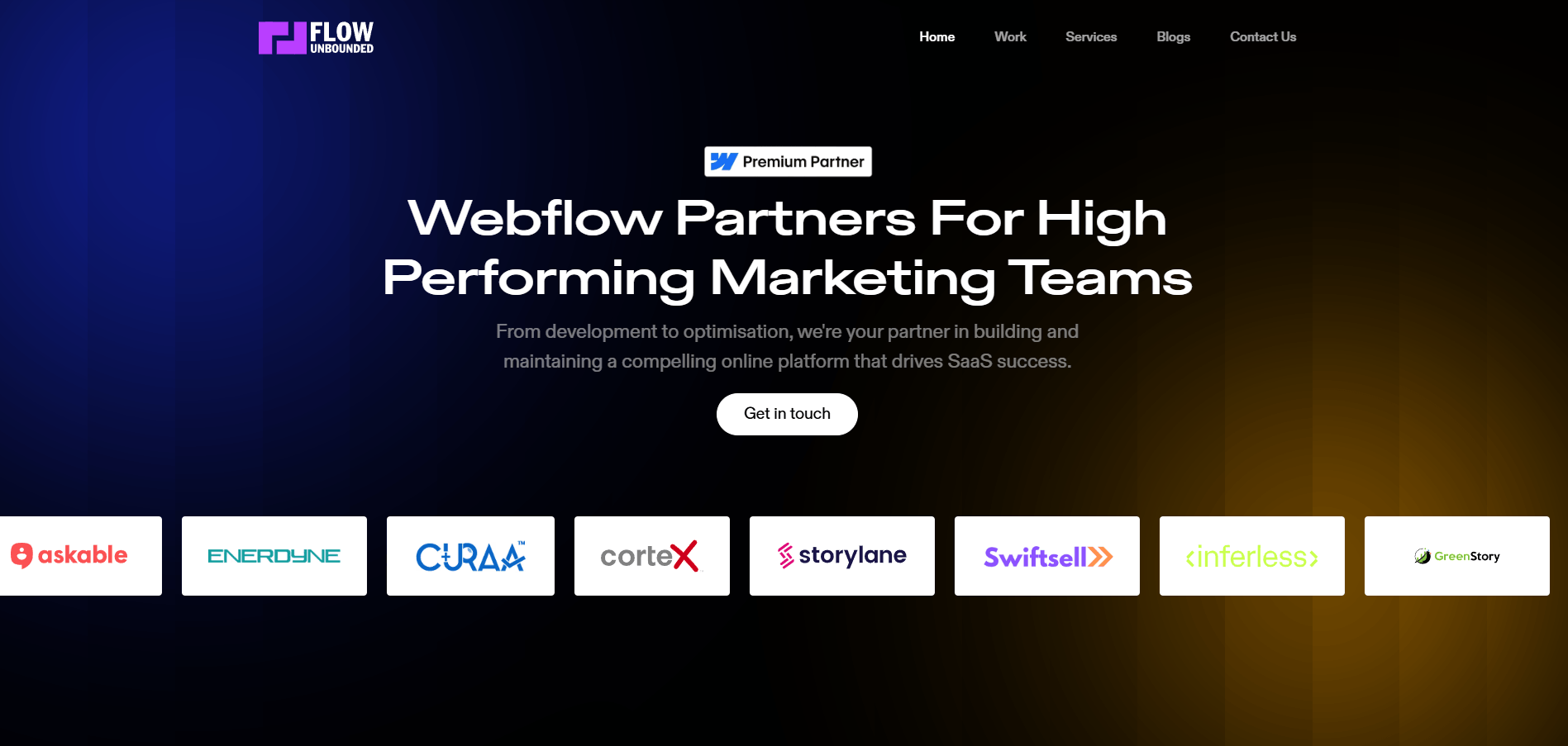 Flow Unbounded Webflow agency website
