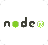 Node.js logo on a white background, featuring a distinctive green hexagon and the text node with a hexagonal JS symbol.