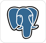 Blue elephant logo symbolizing PostgreSQL, a popular open-source relational database management system.