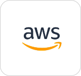 AWS logo featuring a stylized orange smile beneath the acronym on a white background.
