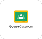 Google Classroom logo featuring a green chalkboard with user icon, symbolizing an online education platform.