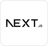 Next.js logo on a white background, representing the popular React framework for building web applications.