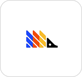 Colorful hedgehog logo with blue, orange, and yellow lines on a white background, symbolizing digital creativity and innovation.