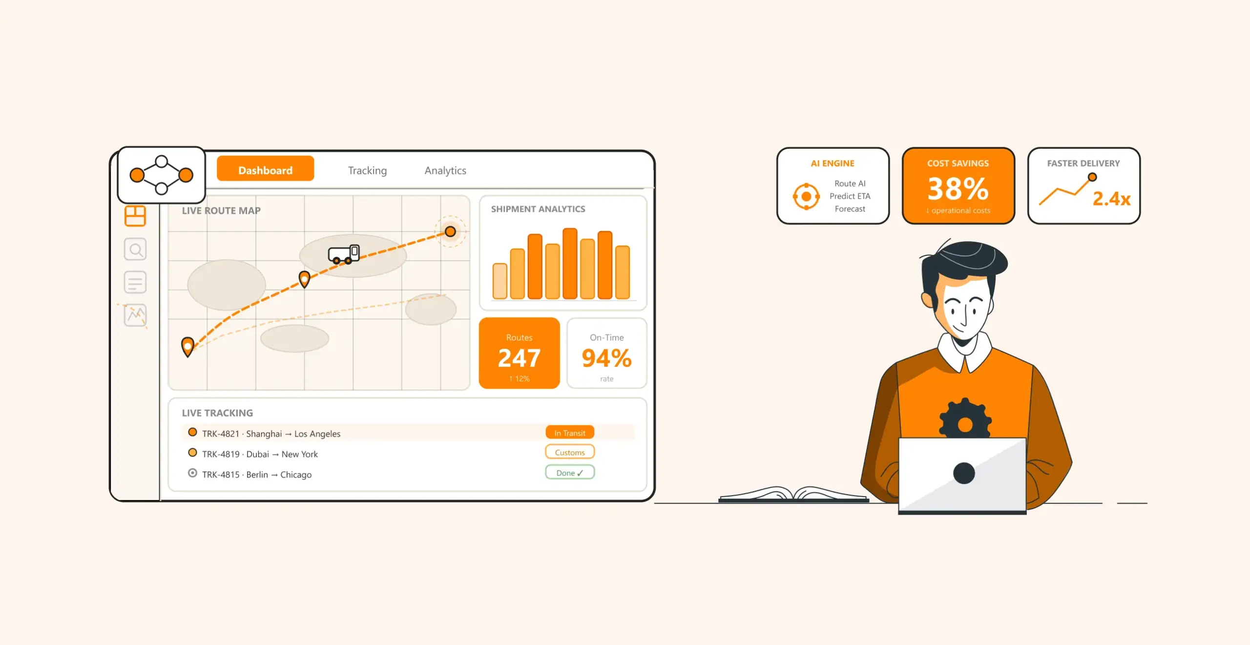 Logistics software development guide for businesses – dashboard, tracking, and analytics overview