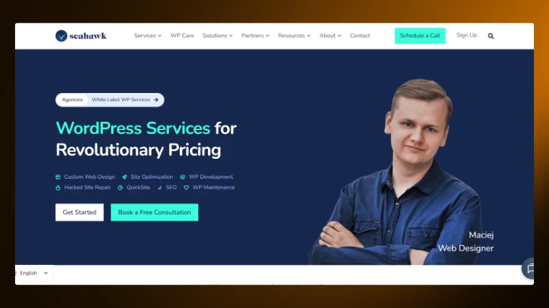Screenshot of Seahawk Media website homepage – #5 WordPress development company in India
