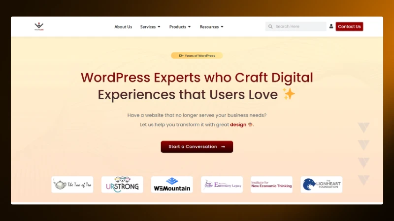 Screenshot of WisdmLabs website homepage – #9 WordPress development company in India