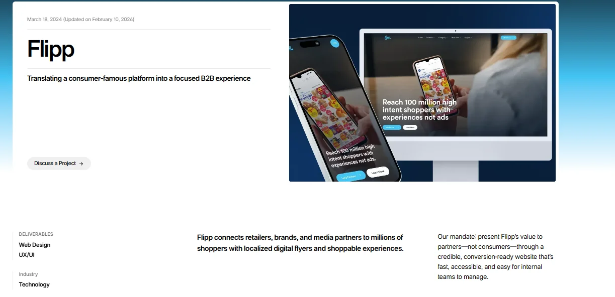 Screenshot of a Webflow website built by Brand Vision