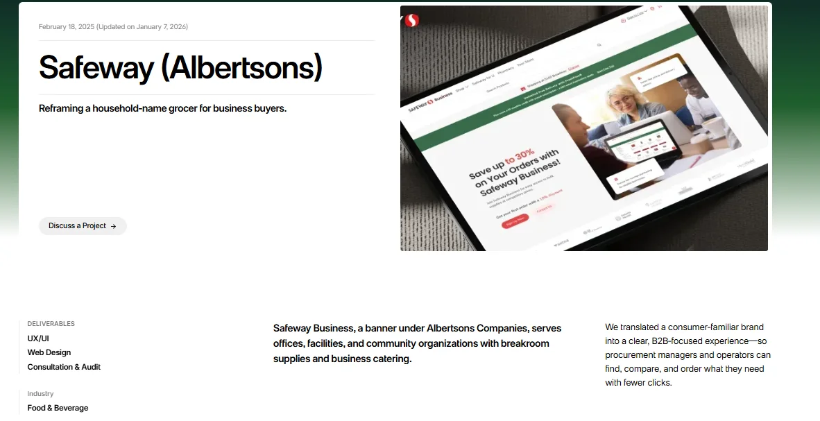 Second screenshot of a Webflow website built by Brand Vision