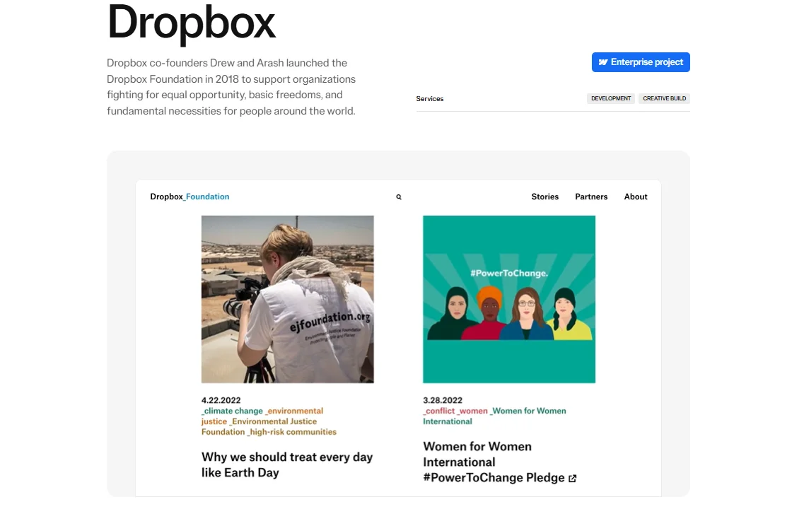 Second screenshot of a Webflow website built by Finsweet