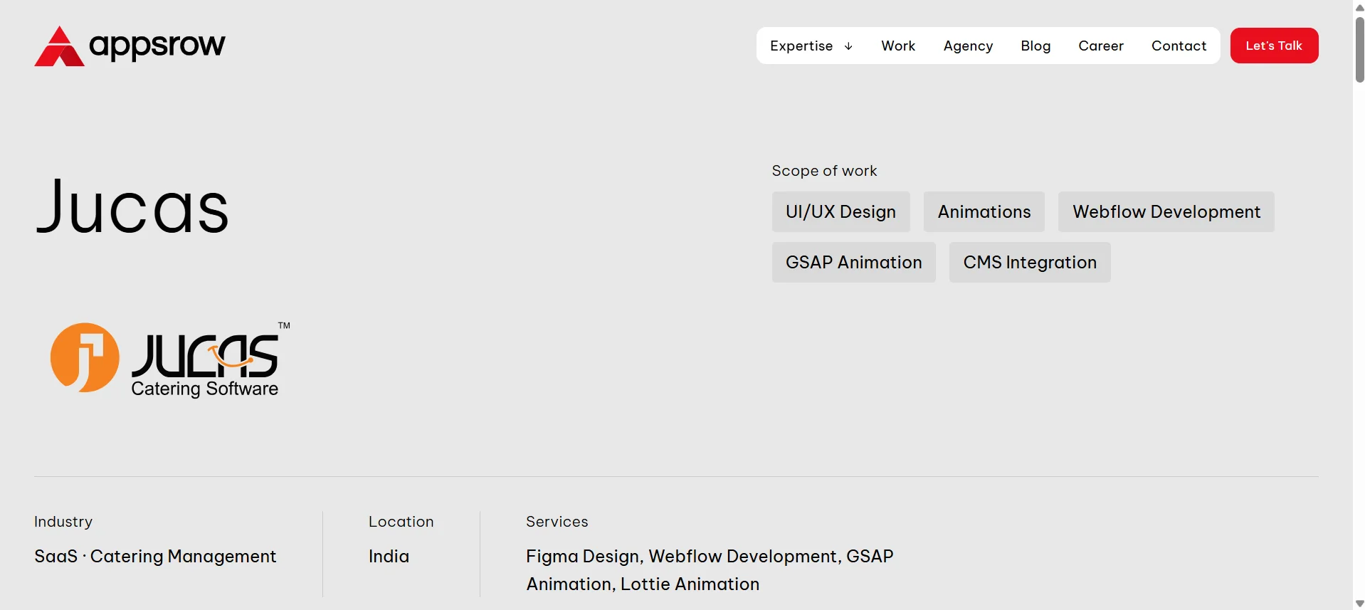 Second screenshot of a Webflow website built by Appsrow