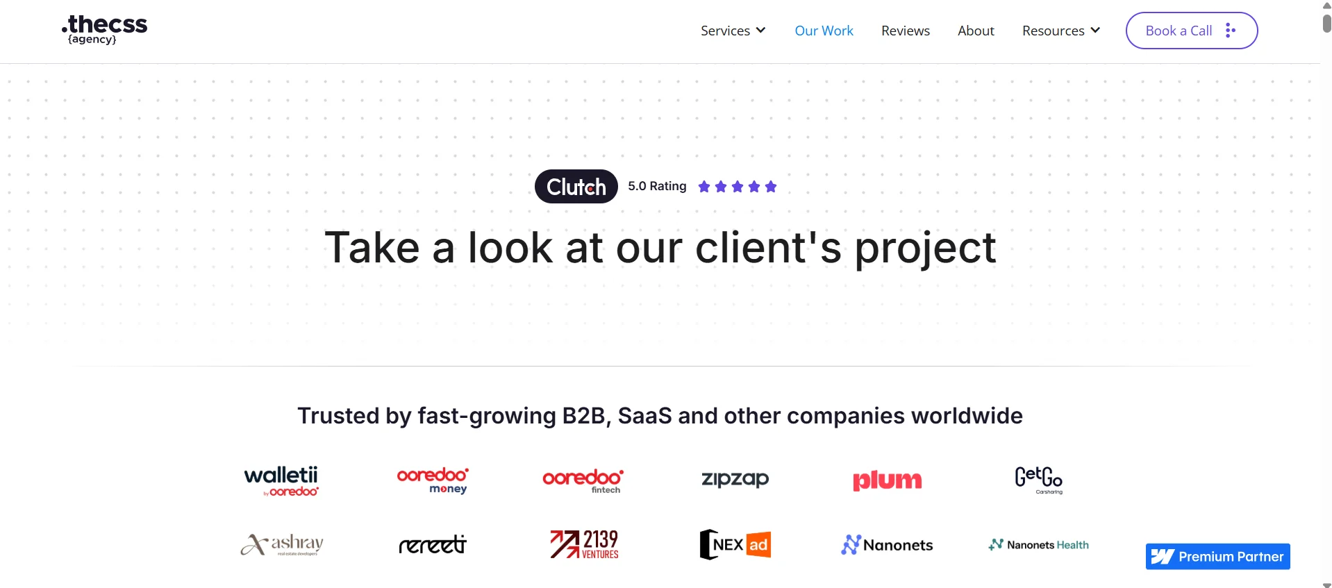 Screenshot of a Webflow website built by theCSS Agency